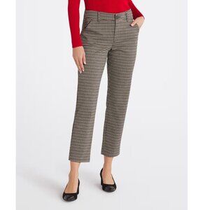 Democracy Black Tan Red Houndstooth Ab Solution High Rise Straight Leg Pants 10